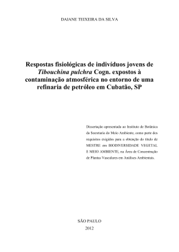 Respostas fisiol&oacute;gicas de indiv&iacute;duos jovens de Tibouchina pulchra