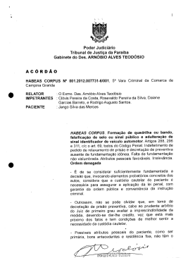Poder Judiciário Tribunal de Justiça da Paraíba Gabinete do Des