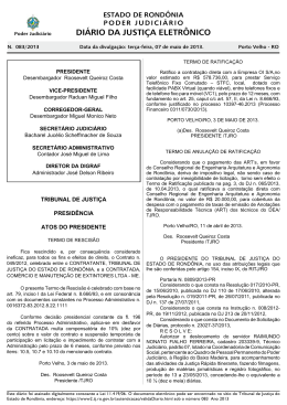 diário da justiça eletrônico - Tribunal de Justiça de Rondônia