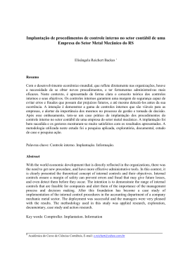 Implanta&ccedil;&atilde;o de procedimentos de controle interno no setor cont&aacute;bil