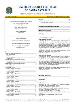DI&Aacute;RIO DA JUSTI&Ccedil;A ELEITORAL DE SANTA CATARINA