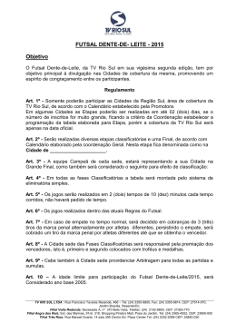 FUTSAL DENTE-DE- LEITE - 2015 Objetivo