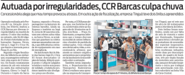 Autuada por irregularidades, CCR Barcas culpa chuva