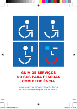 GUIA de servI&ccedil;os do sUs pArA pessoAs com defIcI&ecirc;ncIA