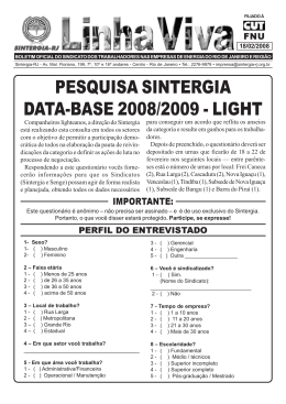 PESQUISA SINTERGIA DATA-BASE 2008/2009