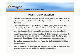 Informa - n&ordm; 11 &ndash; 17/08/2011 PALESTRAS DA BRASLIGHT