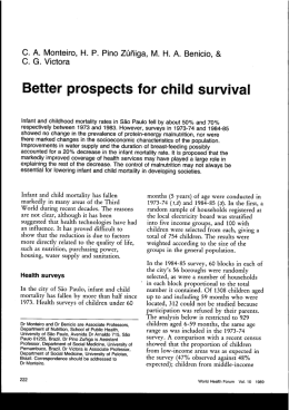 Better prospects for child survival