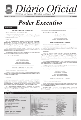 Edi&ccedil;&atilde;o 2256 &ndash; 23/04/2008 - Di&aacute;rio Oficial da Prefeitura Municipal de