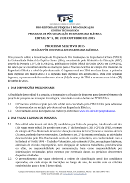Edital - Estágio Pós-Doutorado em Engenharia Elétrica 2015