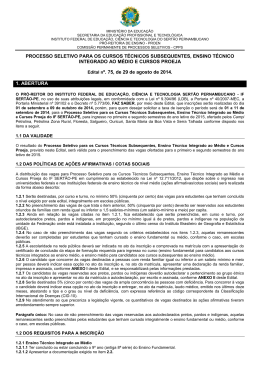 Edital - IF Sert&atilde;o-PE