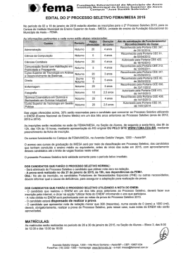 EDITAL DO 2° PROCESSO SELETIVO FEIVIAIIMESA 2015