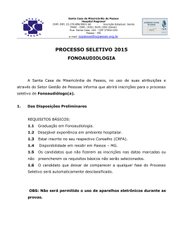 processo seletivo 2015 fonoaudiologia