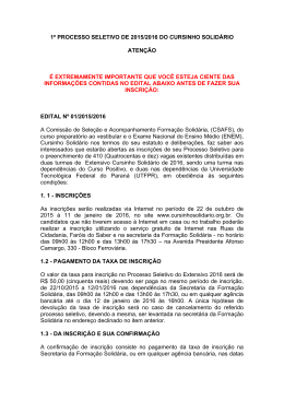 Edital - Forma&ccedil;&atilde;o Solid&aacute;ria