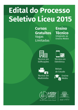 Edital do Processo Seletivo Liceu 2015