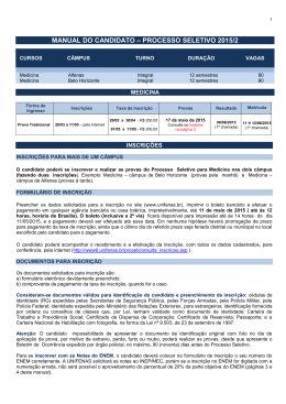 manual do candidato – processo seletivo 2015/2