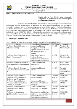 EDITAL DOTESTE SELETIVO 2015