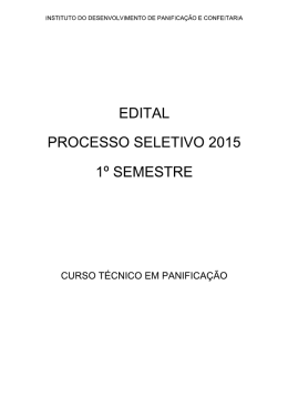 EDITAL PROCESSO SELETIVO 2015 1° SEMESTRE