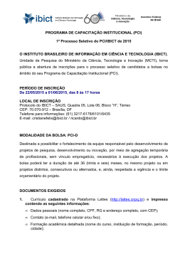 EDITAL DO 1º PROCESSO SELETIVO 2015