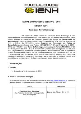 EDITAL DO PROCESSO SELETIVO – 2015 Edital nº 3/2014