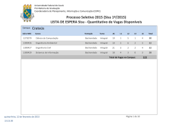 Quantitativo de vagas - S&iacute;tio do SiSU na UFC