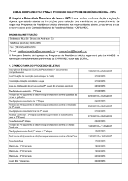 Edital Complementar HMTJ 2015