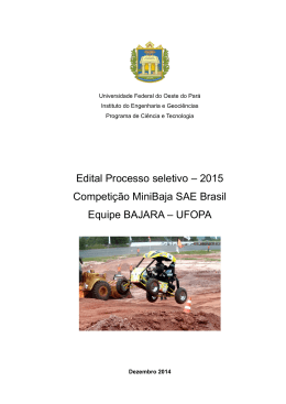 Edital Processo seletivo – 2015 Competição MiniBaja SAE