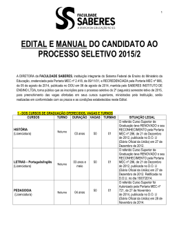 edital e manual do candidato ao processo seletivo 2015/2