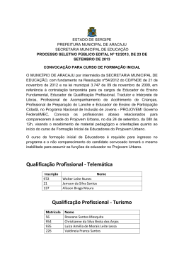 Edital n&ordm; 12/2013, convoca&ccedil;&atilde;o - Prefeitura de Aracaju