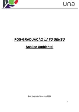 P&Oacute;S-GRADUA&Ccedil;&Atilde;O LATO SENSU An&aacute;lise Ambiental