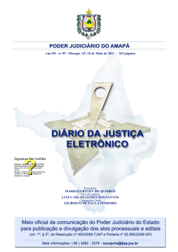 publica&ccedil;&atilde;o oficial - Tribunal de Justi&ccedil;a do Amap&aacute;