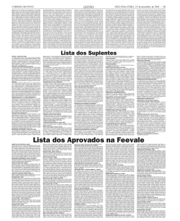 Lista dos Aprovados na Feevale