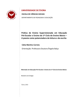 Pratica de ensino Supervisionada em Educa&ccedil;&atilde;o Pre