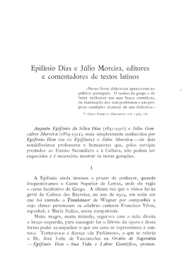 Epif&acirc;nio Dias c J&uacute;lio Moreira, editores e comentadores de textos