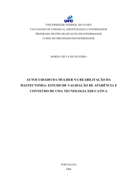 autocuidado da mulher na reabilitação da mastectomia: estudo de