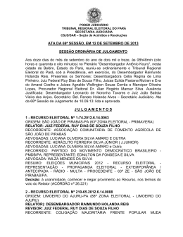 ATA DA 69ª SESSÃO, EM 12 DE SETEMBRO DE 2013 SESSÃO