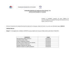 FUNDA&Ccedil;&Atilde;O MUNICIPAL DE SA&Uacute;DE DE FOZ DO IGUA&Ccedil;U