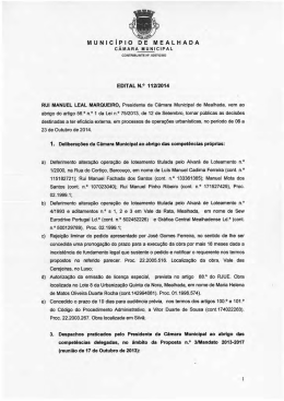 Edital - Decisões em processos de operações urbanísticas