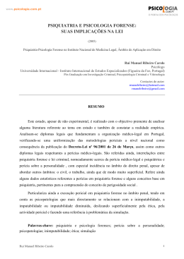 Psiquiatria e Psicologia Forense: suas implicações na lei