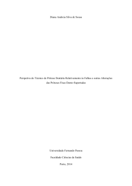Diana Andreia Silva de Sousa Perspetiva do T&eacute;cnico de Pr&oacute;tese