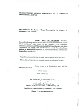 EXCELENT&Iacute;SSIMO SENHOR PRESIDENTE DA E