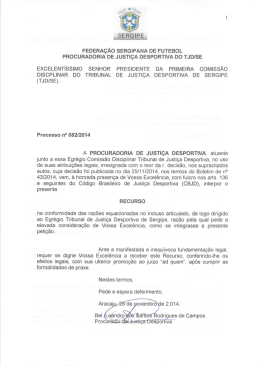 ExcELENTissiMo SENHOR PRESIDENTE DA PRiMEiRA coMiss&Atilde;o