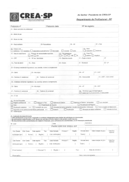 Ao Senhor Presidente do CREA-SP