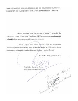 AO ILUsTR&iacute;ssIMO sENHOR PRESIDENTE DO