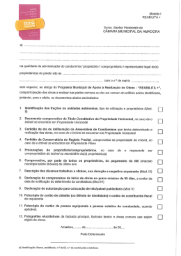 Modelo I REABILITA + E›^Senhor Presidente da CAMARA