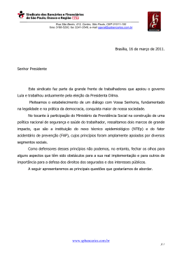 Carta ao Instituto Nacional de Seguro Social