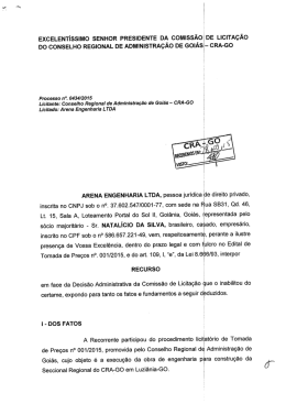 EXCELENT&Iacute;SSIMO SENHOR PRESIDENTE DA - CRA-GO
