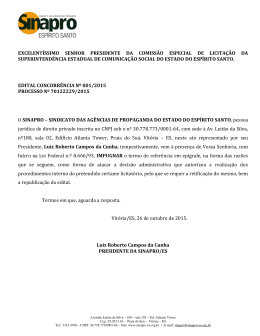 excelent&iacute;ssimo senhor presidente da comiss&atilde;o especial de licita&ccedil;&atilde;o