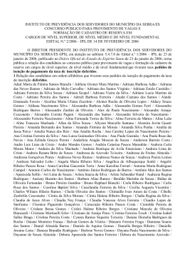 INSTITUTO DE PREVID&Ecirc;NCIA DOS SERVIDORES