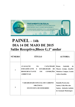 Painel – 14h – Salão Receptivo, 1º andar do bloco G