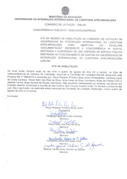 Ata de habilitação
